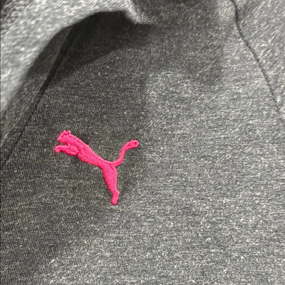 Puma Black V-Neck Top with Pink Logo - Picture 7 of 8